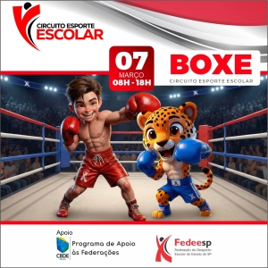 Embu das Artes recebe abertura do calendário 2026 da Fedeesp com o Circuito Esporte Escolar de Boxe